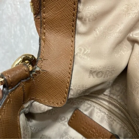 Michael kors brown leather mini flap crossbody bag so cute!